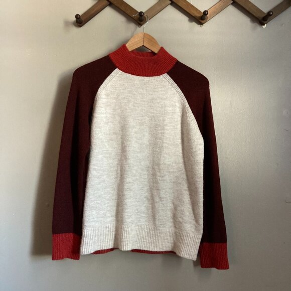 Cozy Colorblock Mock Neck Sweater - Picture 1 of 4
